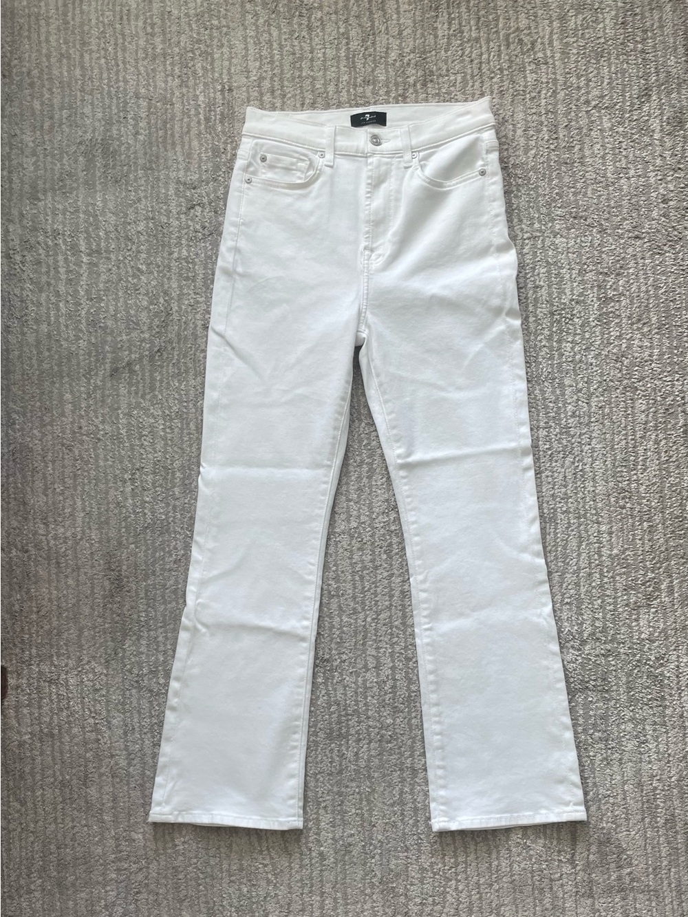 White High-Rise Straight Jeans - 7 for all mankind